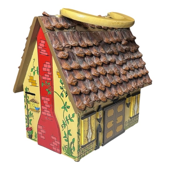 Vintage Custom Wood Cottage House Purse - Picture 2 of 13